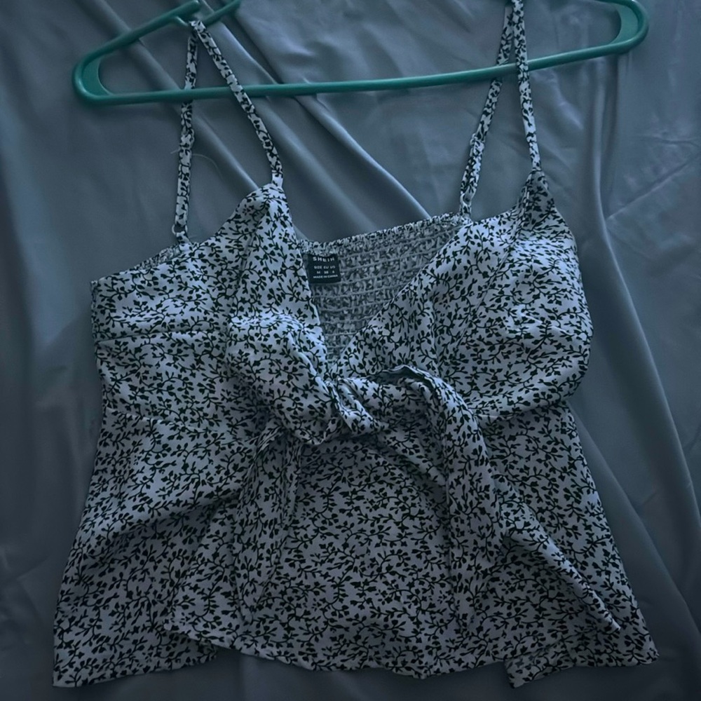 White and black flowered design